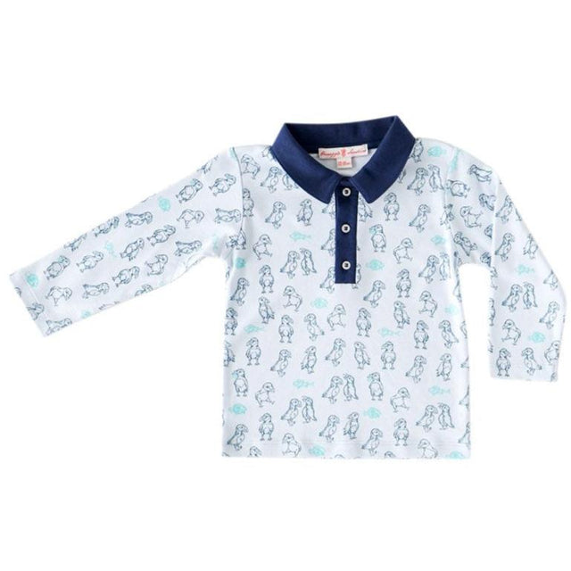 Puffin Print Polo Shirt - HoneyBug 