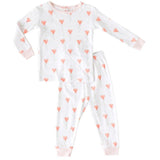 White Heart Balloon Pajama Set - HoneyBug 