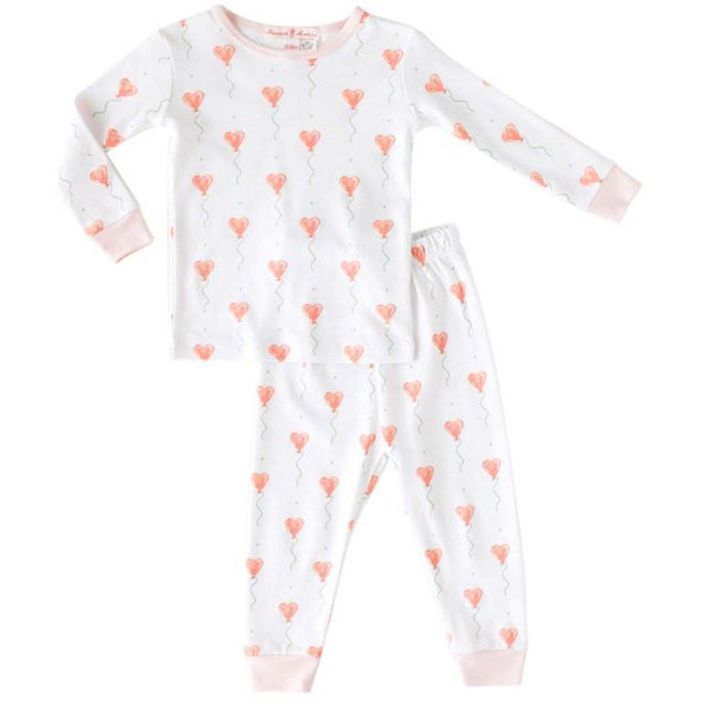 White Heart Balloon Pajama Set - HoneyBug 