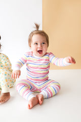 Rainbow Stripe 2-piece Pajama - HoneyBug 