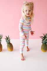 Rainbow Stripe 2-piece Pajama - HoneyBug 