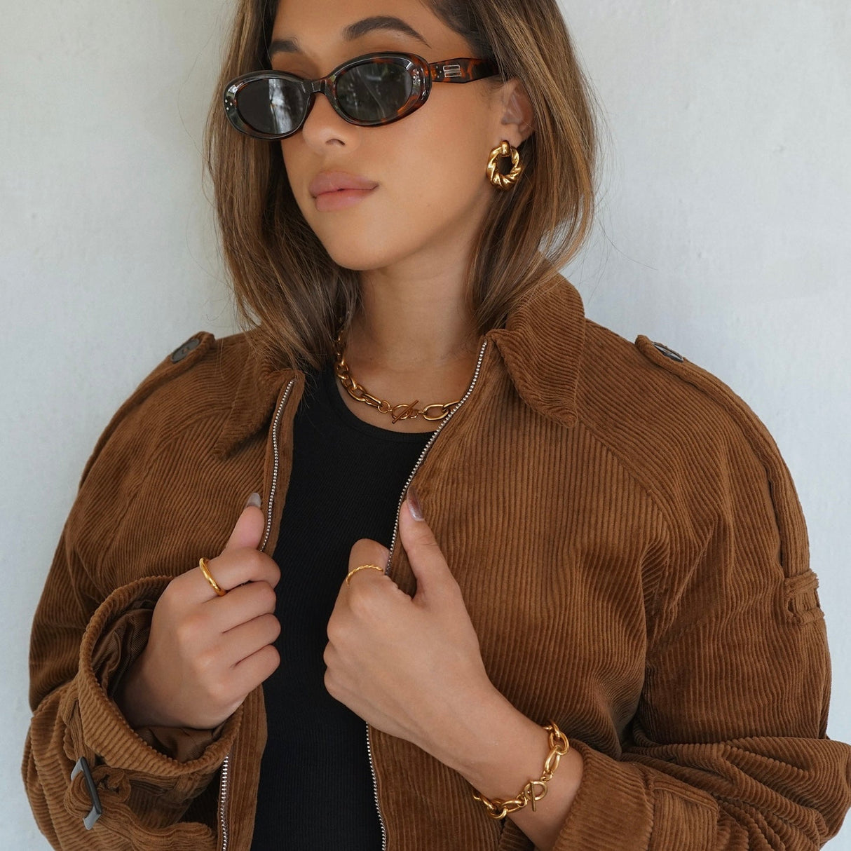 Allegra Chunky Oval Chain Toggle Necklace - HoneyBug 