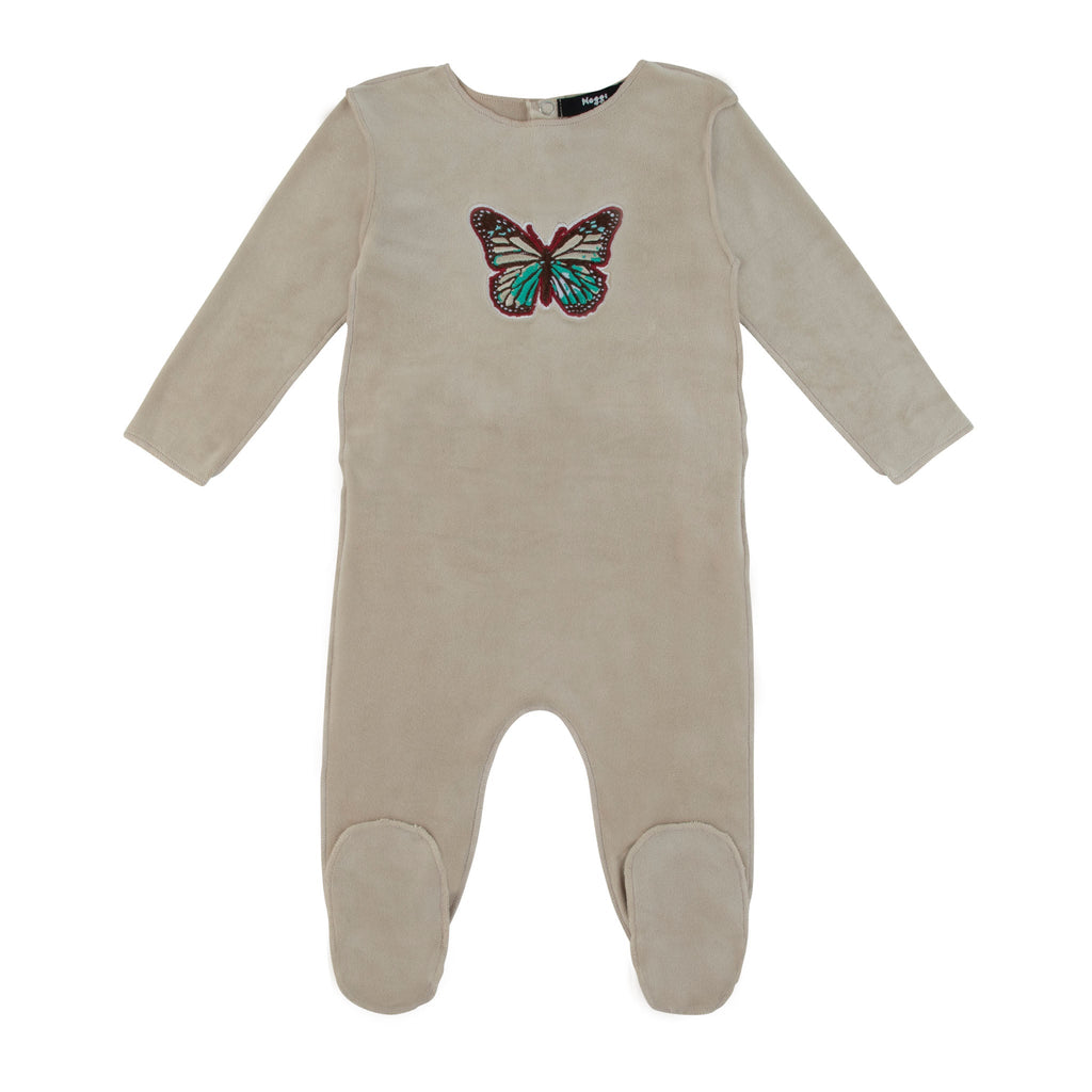 Butterfly Footie, Sand - HoneyBug 