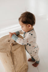 Long Sleeve Zip Romper - HoneyBug 