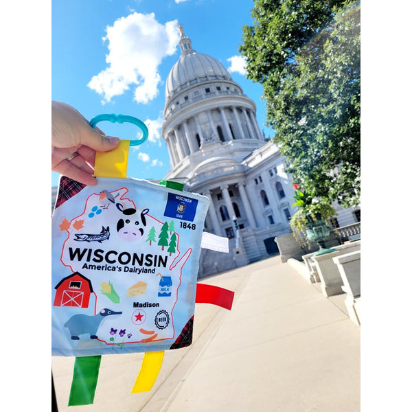 Wisconsin State Tag Toy Square - HoneyBug 