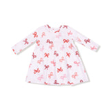 Candy Cane Bows - Simple Dress + Bloomer - HoneyBug 