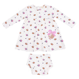 Simple Dress + Bloomer - Footballs and Bows - HoneyBug 