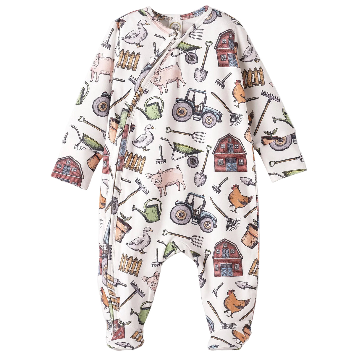Farmer's Market Baby Zipper Romper – Soft Bamboo One-Piece
