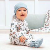 Baby Zipper Romper – Bamboo Route 66 Classic Car Print - HoneyBug 