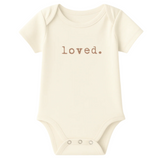 Loved. Clay Organic Cotton Baby Bodysuit Short Sleeve - HoneyBug 