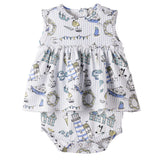 Seashore Skirted Bodysuit – Bamboo Baby Girl One-Piece