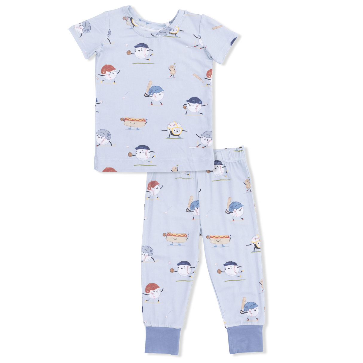 Baseballs Playing Baseball - Short Sleeve Loungewear Set