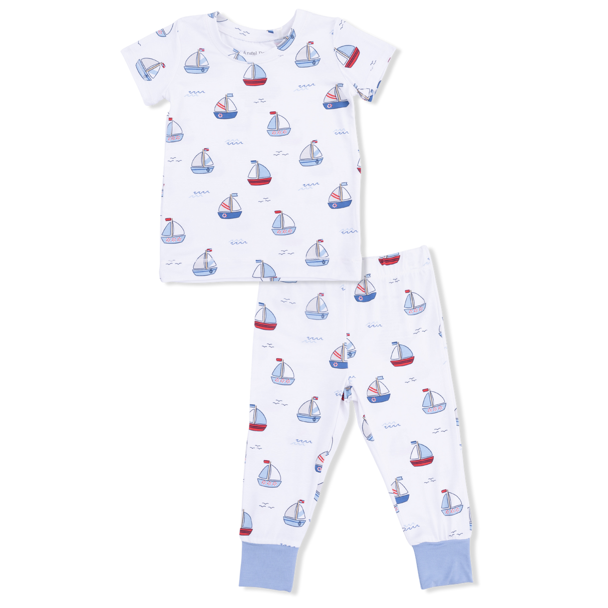 Bubbly Sailboats Blue - Short Sleeve Loungewear Set