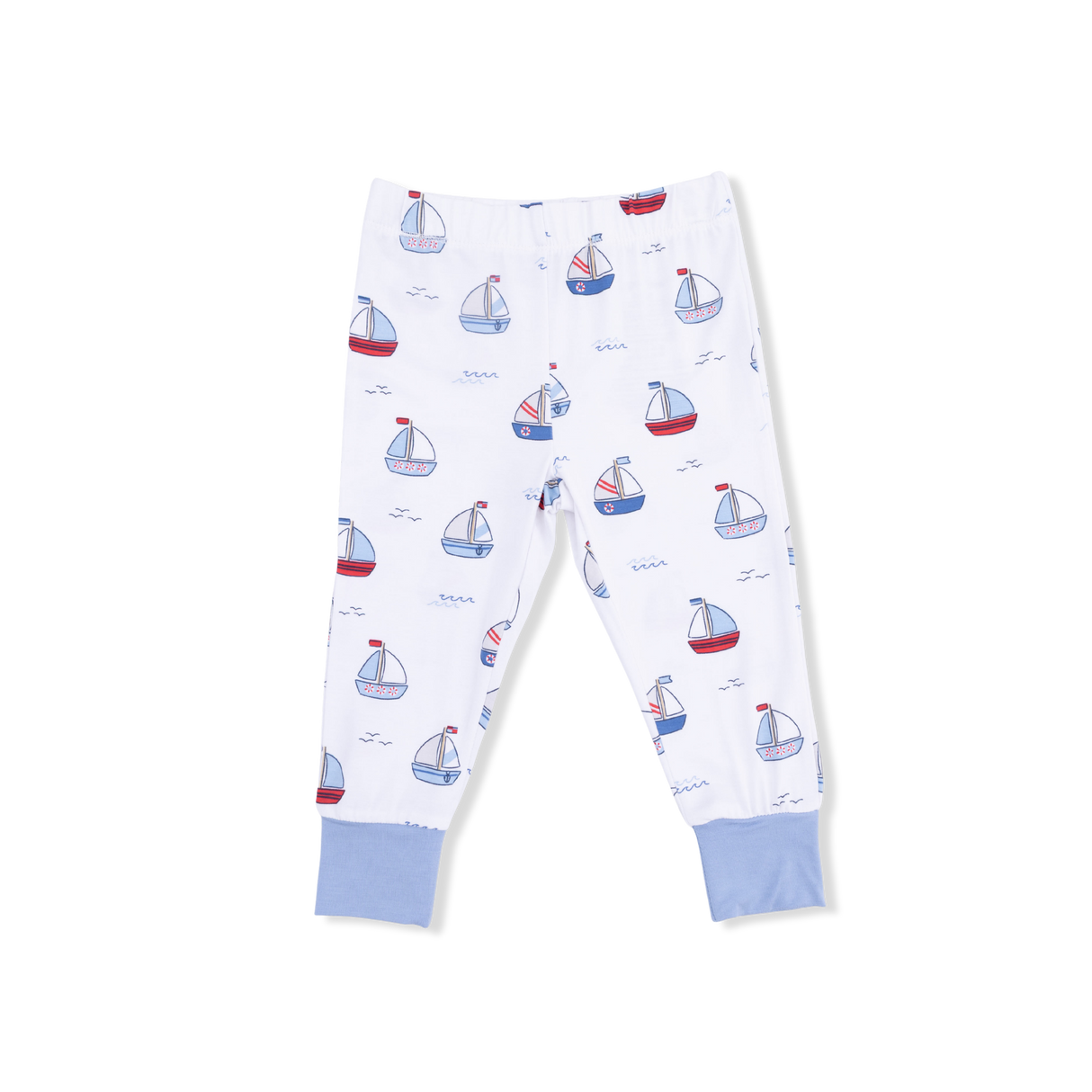 Bubbly Sailboats Blue - Short Sleeve Loungewear Set