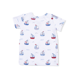 Bubbly Sailboats Blue - Short Sleeve Loungewear Set