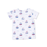 Bubbly Sailboats Pink - Short Sleeve Loungewear Set