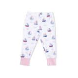 Bubbly Sailboats Pink - Short Sleeve Loungewear Set