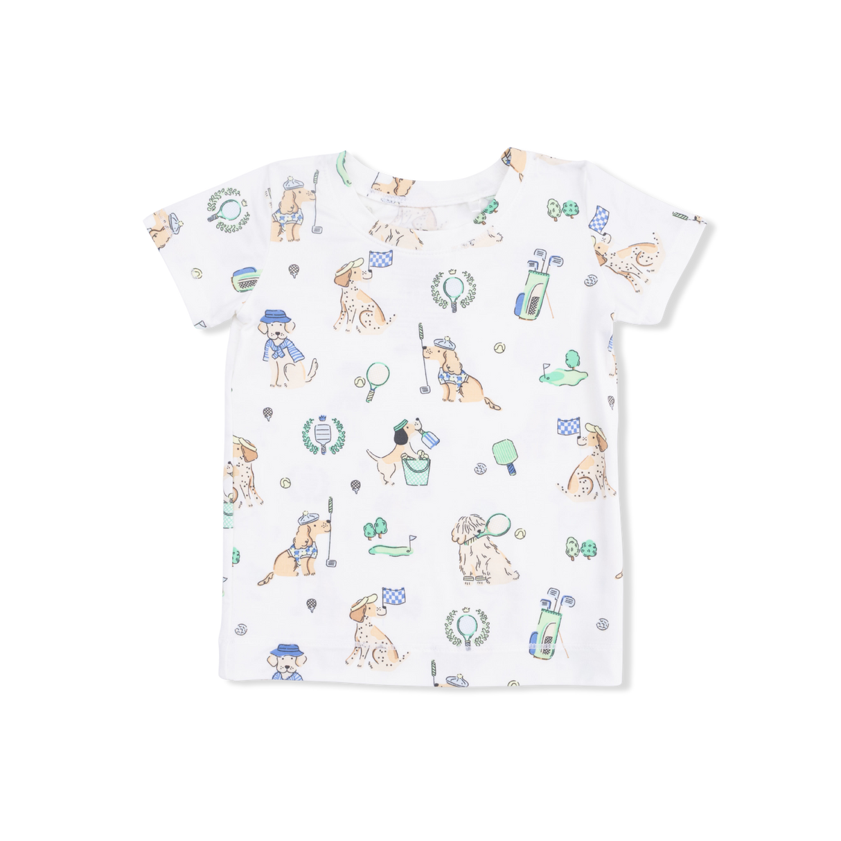 Country Club Dogs Neutral - Short Sleeve Loungewear Set