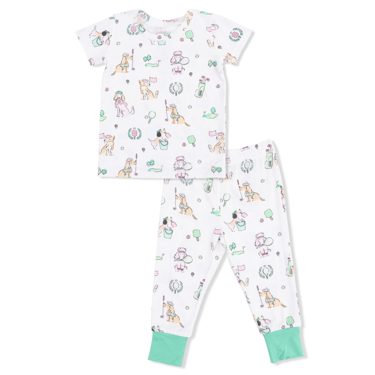 Country Club Dogs Pink - Short Sleeve Loungewear Set