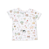 Cute Farm Animals Pink - Short Sleeve Loungewear Set