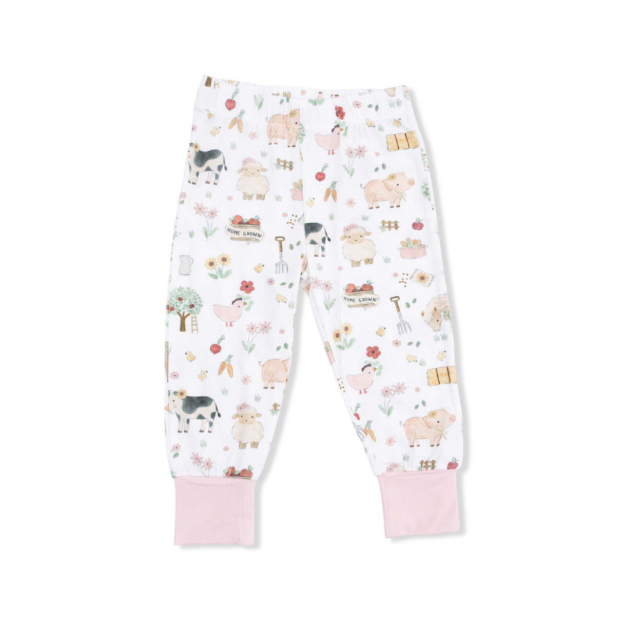 Cute Farm Animals Pink - Short Sleeve Loungewear Set