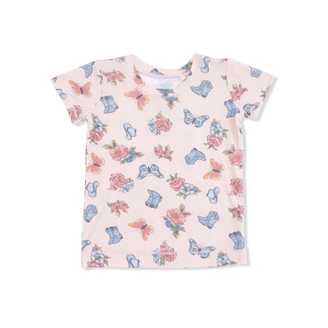 Country Girl Boots - Short Sleeve Loungewear Set