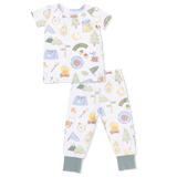Camping Blue - Short Sleeve Loungewear Set