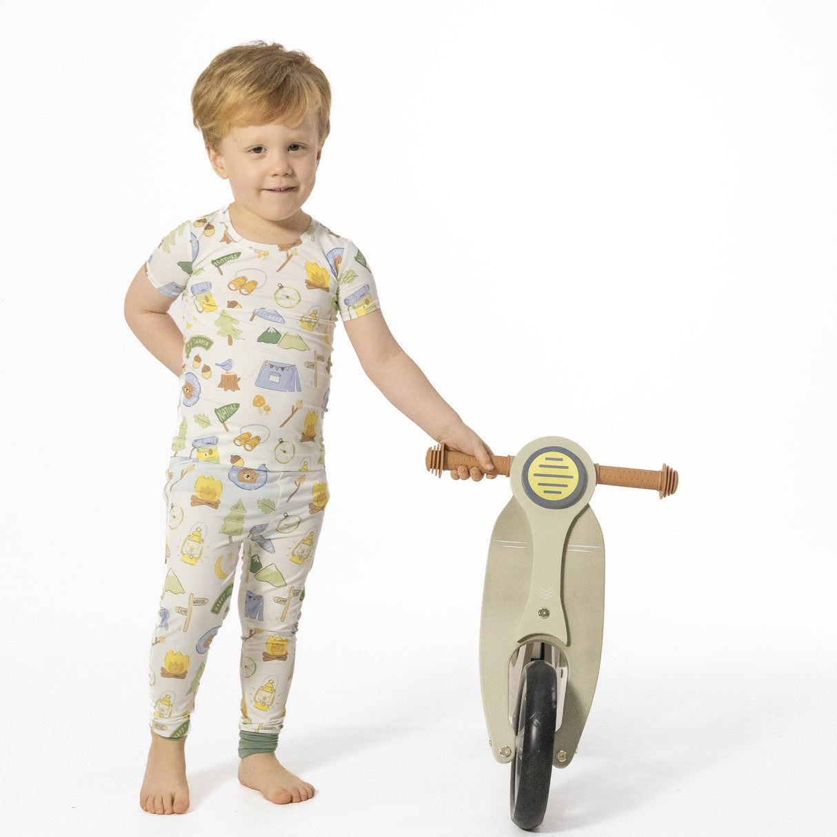 Camping Blue - Short Sleeve Loungewear Set