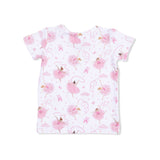 Ribbon Ballerinas - Short Sleeve Loungewear Set