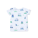 Vintage Golf Carts Blue - Short Sleeve Loungewear Set