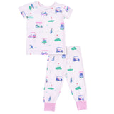 Vintage Golf Carts Pink - Short Sleeve Loungewear Set