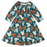 Bamboo Blend L/S Ruffle Dress - Squirrel Scurry