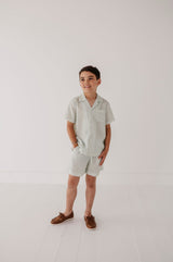 Boy's Linen Button Top