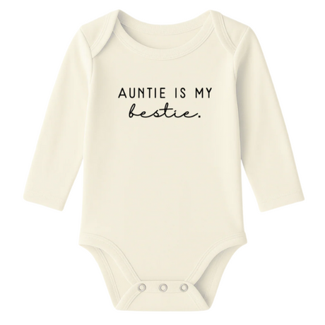Long Sleeve Bodysuit | Auntie Is My Bestie | Organic Cotton - HoneyBug 