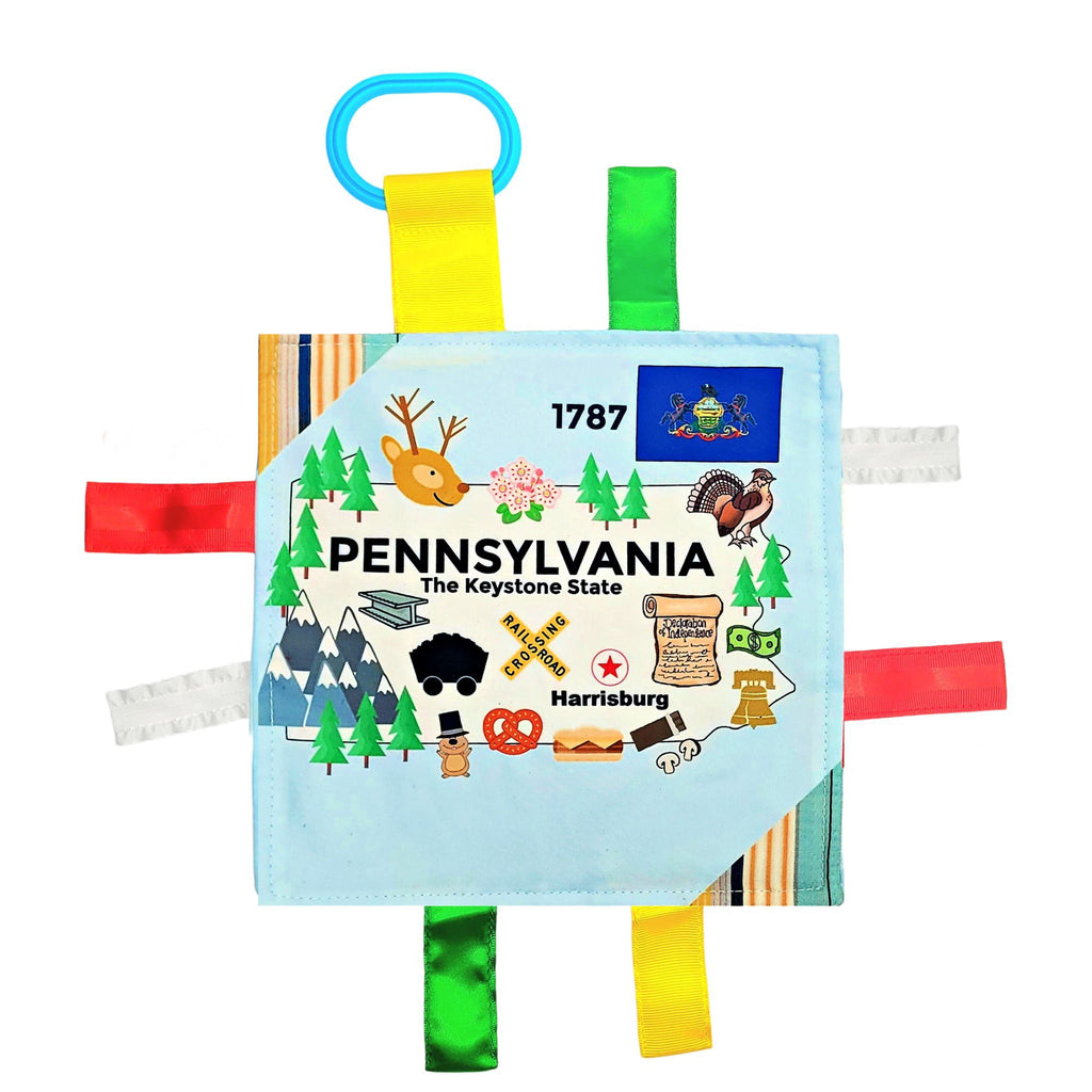 Pennsylvania State Tag Toy Crinkle Square - HoneyBug 