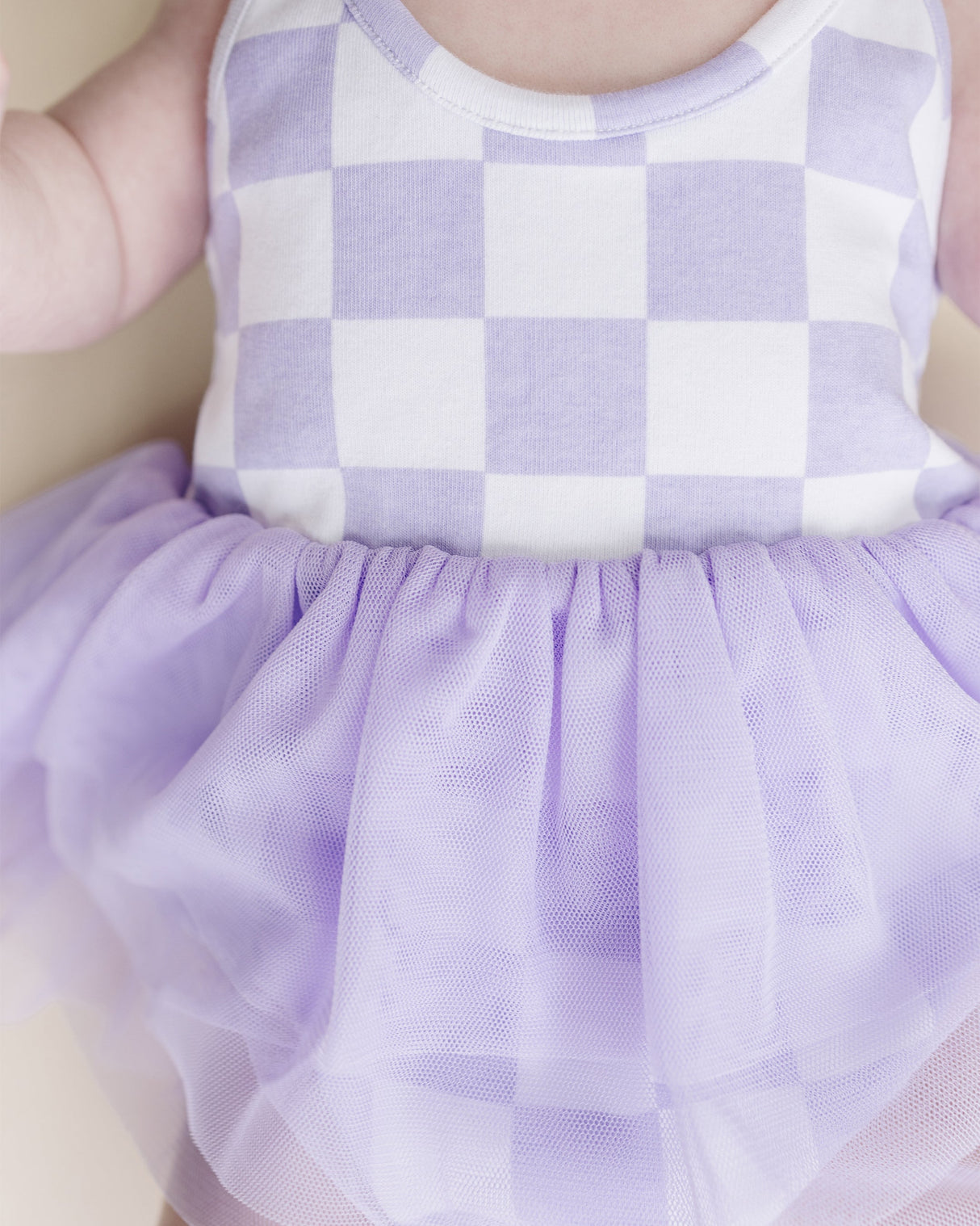 Tutu Romper | Checkered Lavender - HoneyBug 