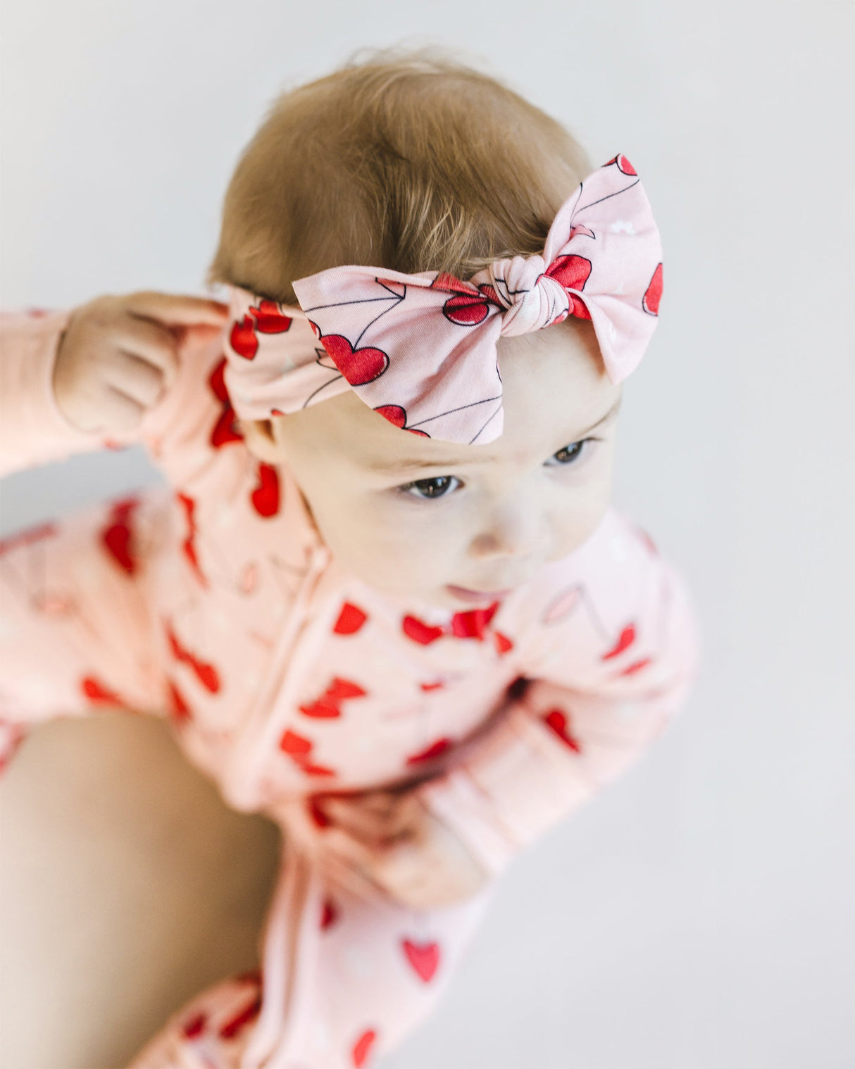 Bamboo Zip Romper | Cherry Heart - HoneyBug 