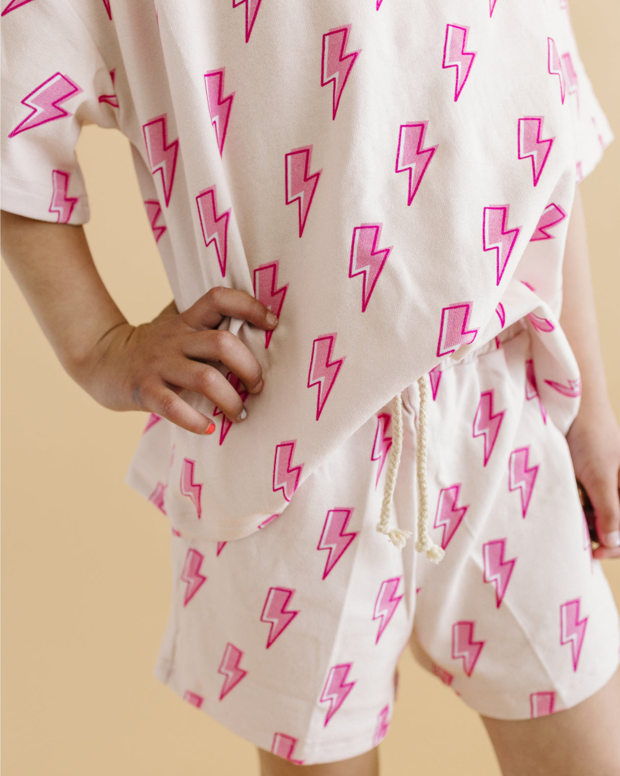 Shorts Set | Pink Bolts - HoneyBug 
