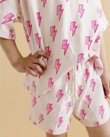 Shorts Set | Pink Bolts - HoneyBug 