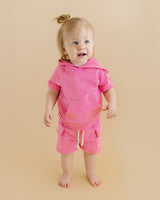 Terry Cargo Shorts Set | Pink - HoneyBug 