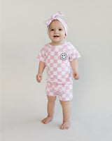 Checkered Shorts Set | Pink - HoneyBug 