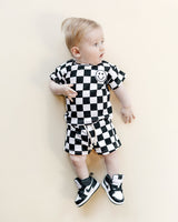 Checkered Shorts Set | Black - HoneyBug 