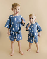 Shorts Set | Blue Bolts - HoneyBug 