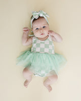 Tutu Romper | Checkered Mint - HoneyBug 