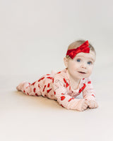 Bamboo Zip Romper | Cherry Heart - HoneyBug 