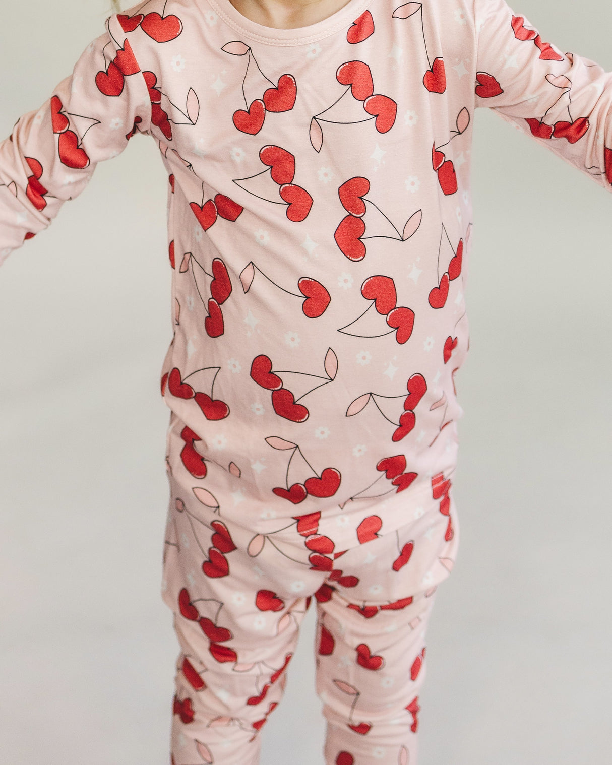 Bamboo Two Piece Set | Cherry Heart - HoneyBug 
