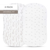 Bassinet Sheet Set - Forest Grey Leaf - HoneyBug 