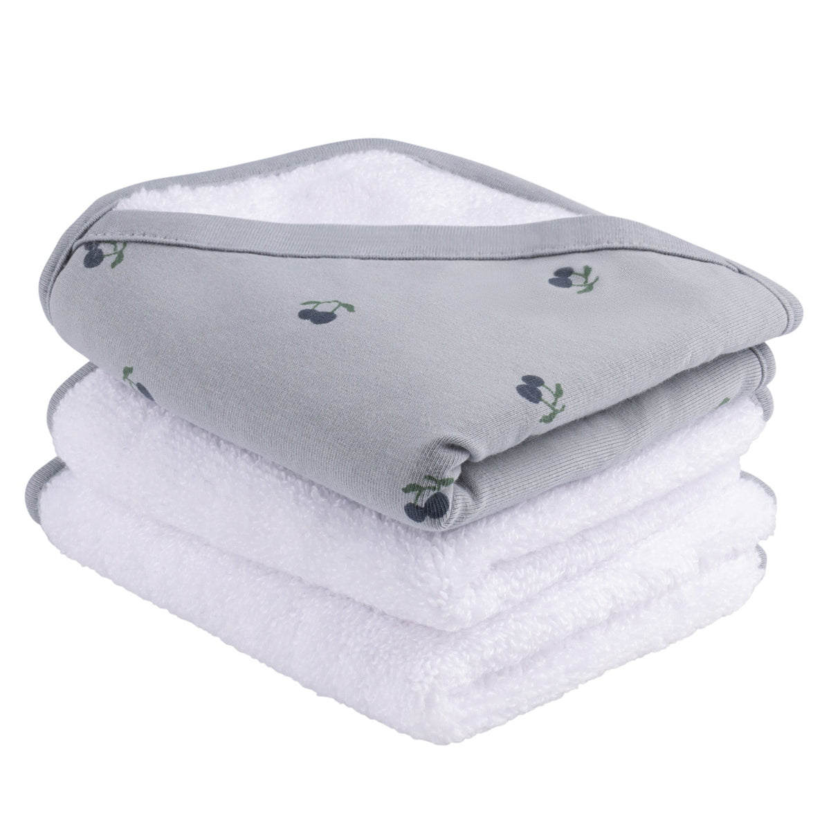 3 Pack Washcloth Set - Blue Cherries - HoneyBug 