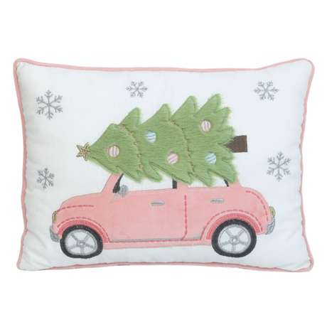 Pink Holiday Lumbar Pillow - HoneyBug 