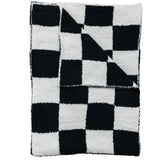 Black + White Checkered Plush Blanket - HoneyBug 
